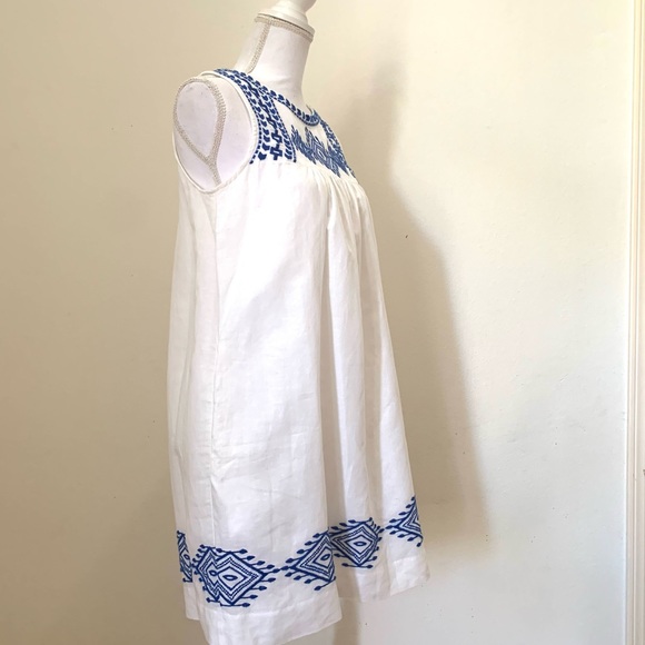 EUC✨J.Crew Linen Blend Embroidered Dress - Picture 6 of 13